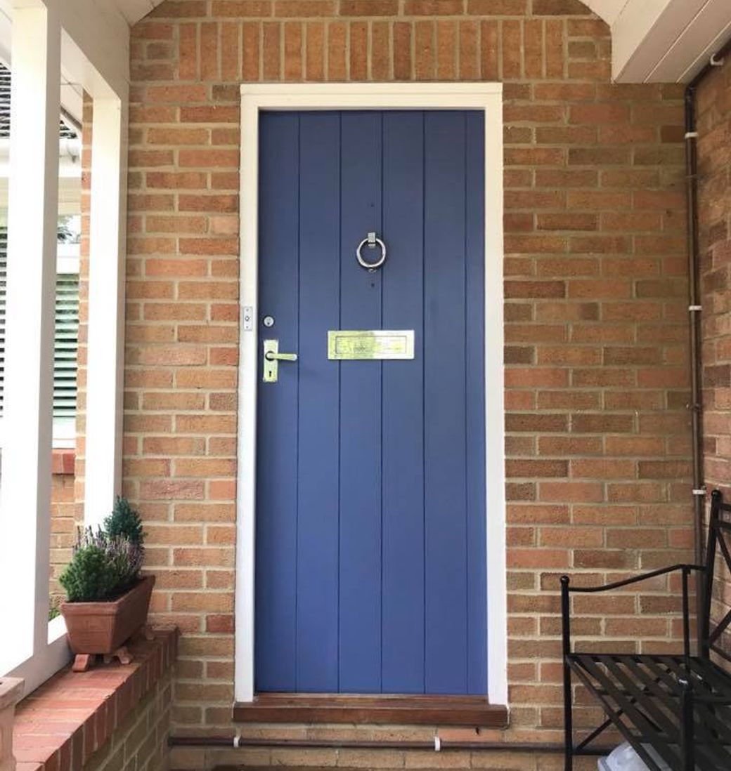 a freshly painted door